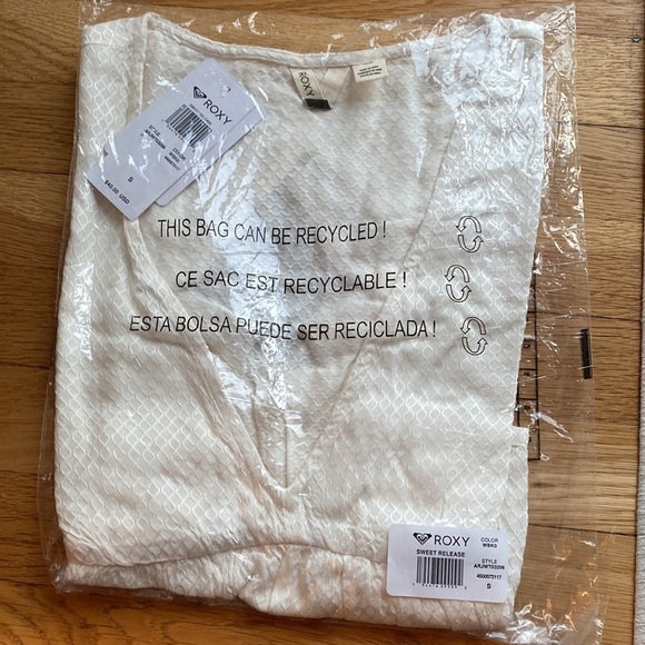 NEW Roxy Sweet Release Woven Top Cream Color S - Picture 3 of 4